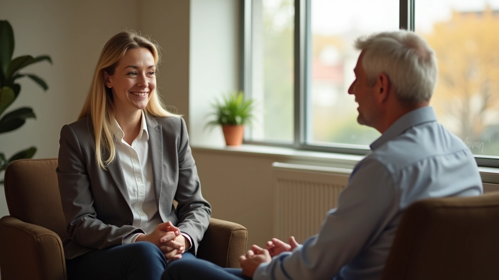 Professional coaching session in a bright, comfortable space